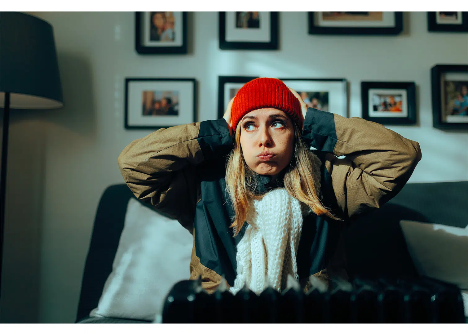 Millennial Homeowner experiencing HVAC trouble at home.