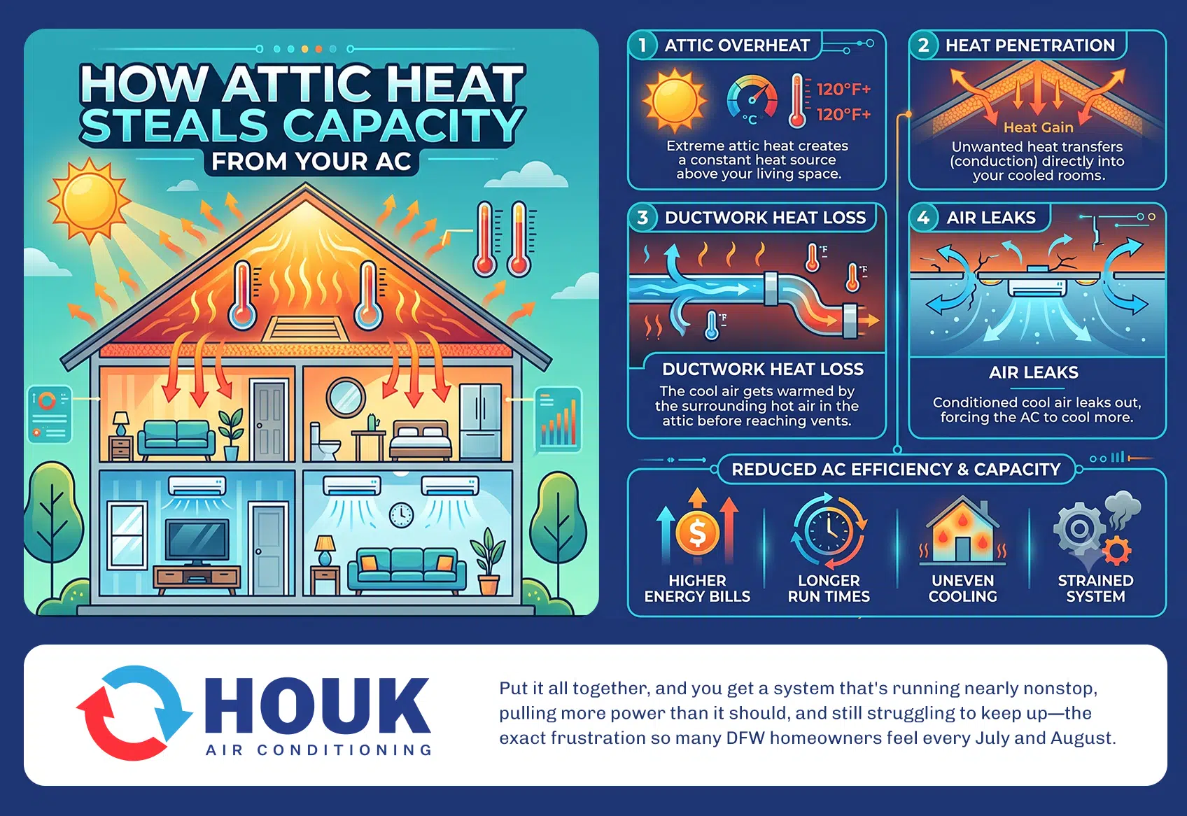 How attic heat steals capacity from your AC